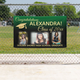 Green Fade Filter Effect Photo Graduation Banner