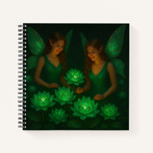 Green Fairy Botanical Fantasy Nature Floral Notebook