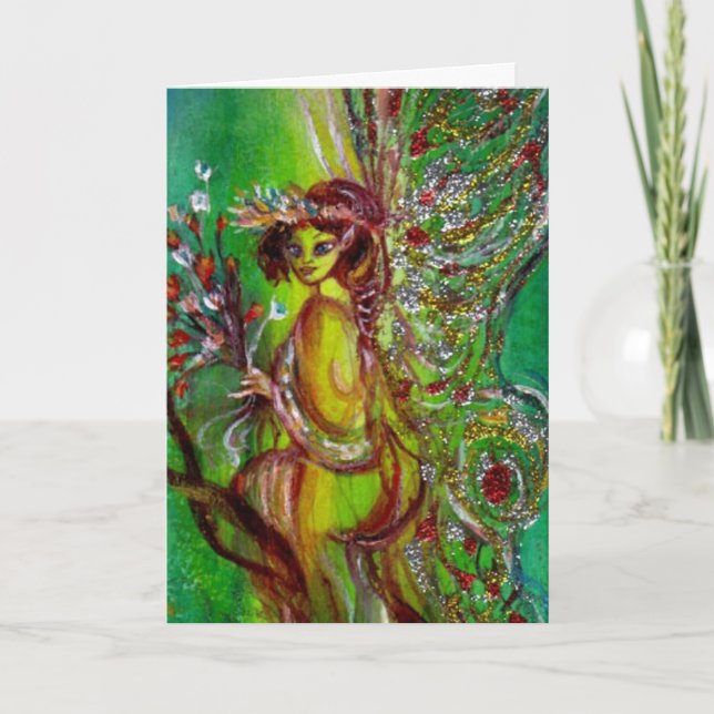 GREEN FAIRY HOLIDAY CARD (Front)