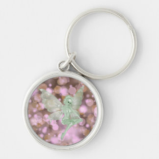 Green Fairy on Bokeh Background Keychain