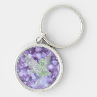 Green Fairy on Bokeh Background Keychain