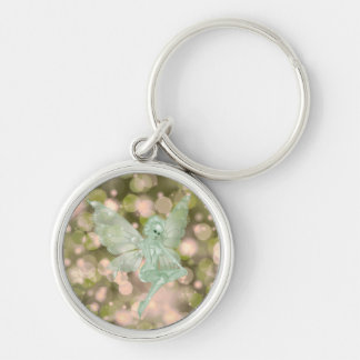 Green Fairy on Bokeh Background Keychain