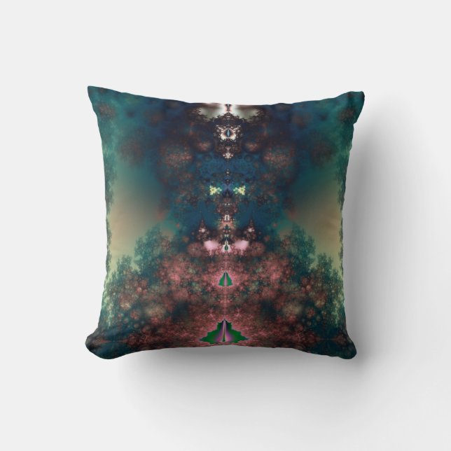 Green Fairy Tale Throw Pillow (Front)