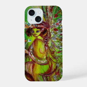 GREEN FAIRY WITH GOLD SPARKLES IN MOONLIGHT iPhone 15 CASE