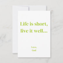 Green faith Life is short, live it well. FlatNotes