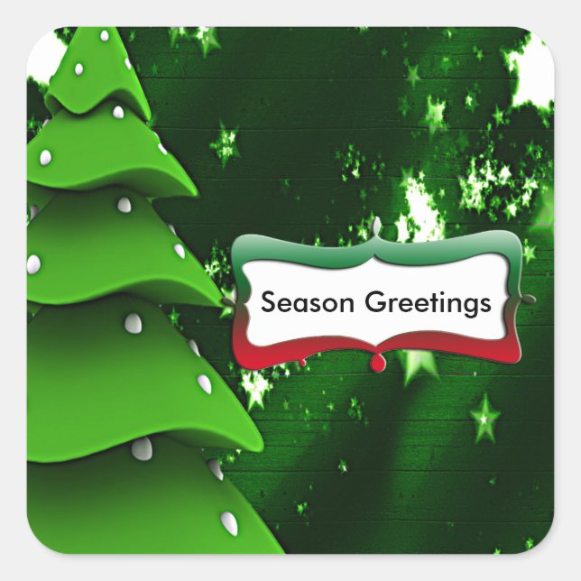 Green Fake Christmas Tree Stickers (Front)