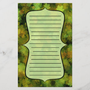 Green Fall Leaves Stationery