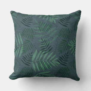 Green Fall Leaves   Throw Pillow