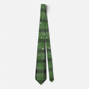 Green family christmas wallpaper tie