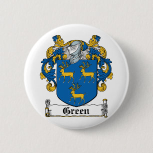 Green Family Crest 2 Inch Round Button