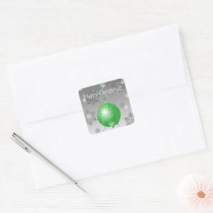Green Fancy Christmas Ornament Sticker