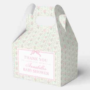 Green Fancy Floral Baby Shower Gable Favour Favor Box