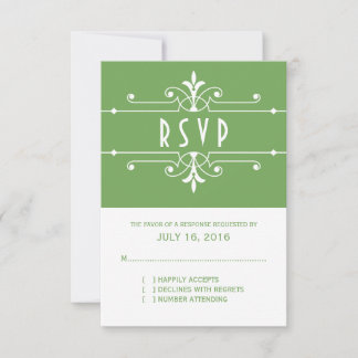 Green Fancy Ornamental Response Card