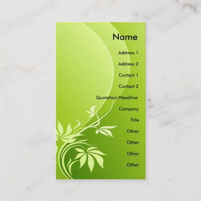 GREEN FANTASY PLANT BUSINESS CARD (Front)