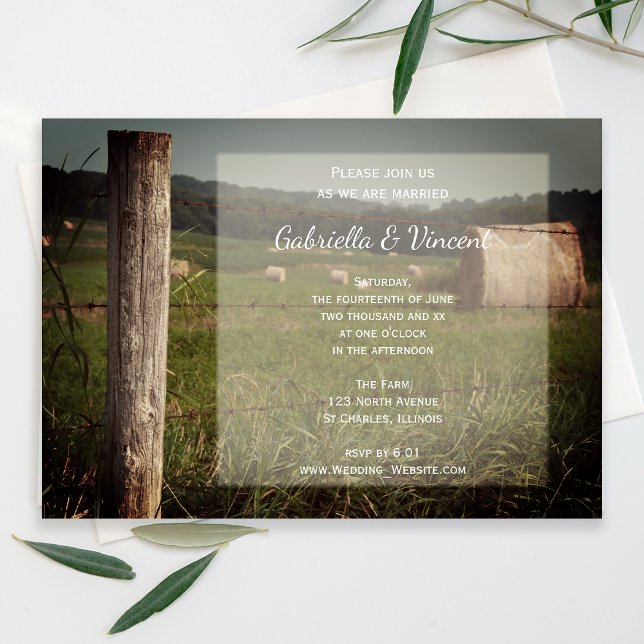 Green Farm Pastures Rural Country Wedding Invitation (Creator Uploaded)