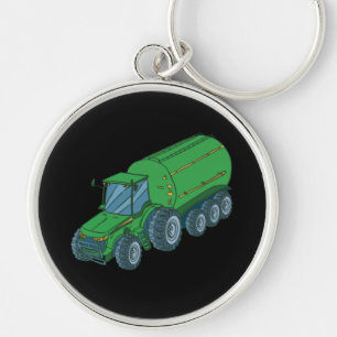Green Farm Tractor Keychain