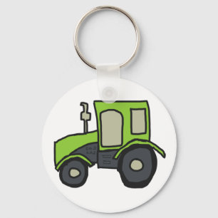 Green Farm Tractor Keychain
