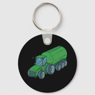 Green Farm Tractor Keychain