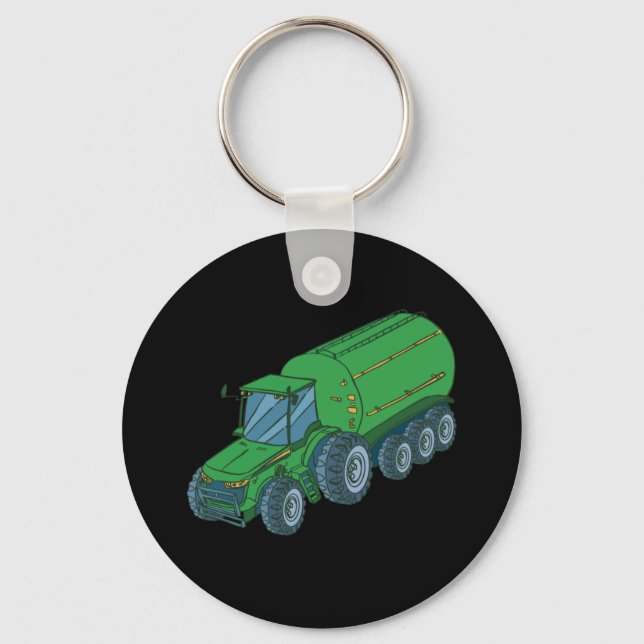 Green Farm Tractor Keychain (Front)