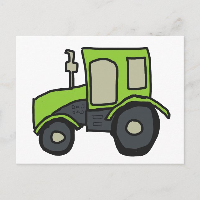 Green Farm Tractor Postcard (Front)