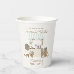Green Farmers Market Farm Fresh Birthday Paper Cups