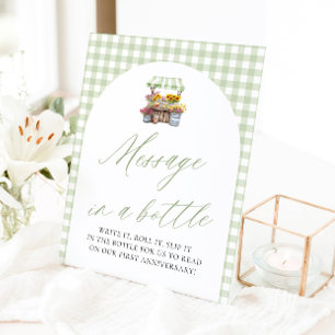Green Farmers Market Message In A Bottle Sign