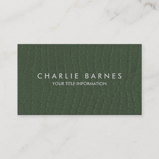 Green Faux Croc Business Card (Front)