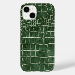 Green Faux Crocodile Case-Mate iPhone 14 Case