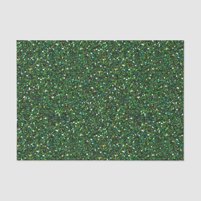 Green Faux Glitter Tissue Paper (Front)