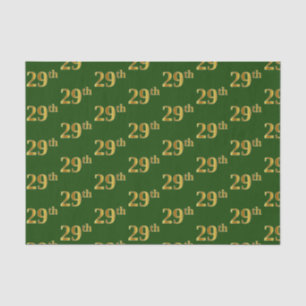 Green, Faux Gold 29th (Twenty-Ninth) Event Tissue Paper
