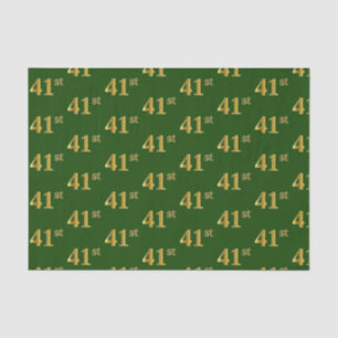 Green, Faux Gold 41st (Forty-First) Event Tissue Paper