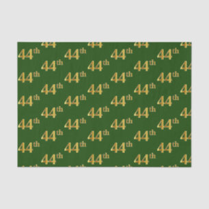 Green, Faux Gold 44th (Forty-Fourth) Event Tissue Paper