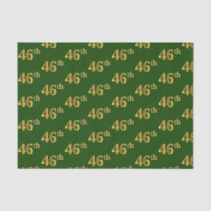Green, Faux Gold 46th (Forty-Sixth) Event Tissue Paper