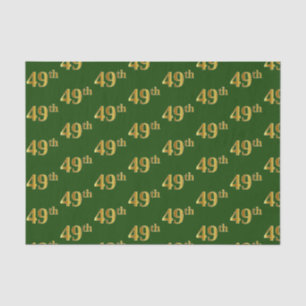 Green, Faux Gold 49th (Forty-Ninth) Event Tissue Paper