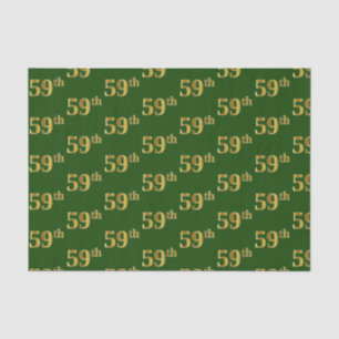 Green, Faux Gold 59th (Fifty-Ninth) Event Tissue Paper