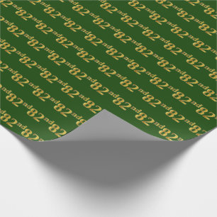 Green, Faux Gold 82nd (Eighty-Second) Event Wrapping Paper