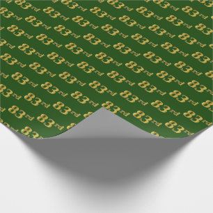 Green, Faux Gold 83rd (Eighty-Third) Event Wrapping Paper