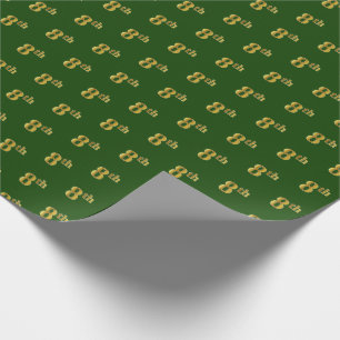 Green, Faux Gold 8th (Eighth) Event Wrapping Paper