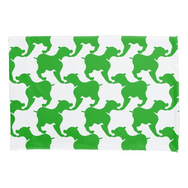 Green Faux Houndstooth Choose colour Pillowcase (Front)