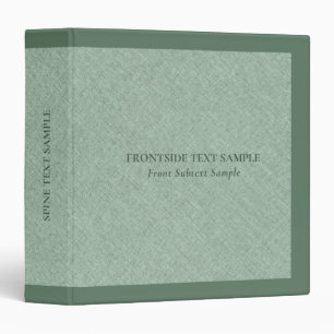 Green Faux Linen Texture Look Binder