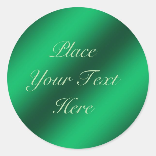 Green Faux Metallic Foil Customizable Sticker (Front)