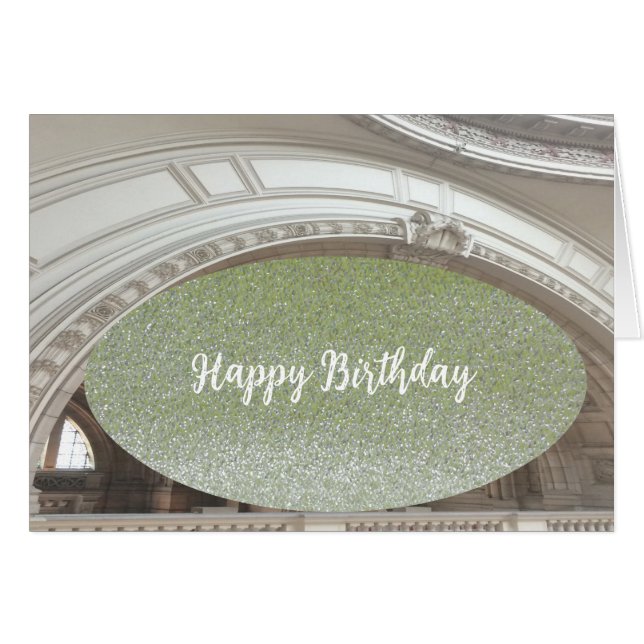 Green Faux Parties scintillant Carte d'anniversair (Devant horizontal)