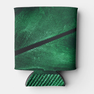 Green Feather, Beautiful Pattern Texture. Can Cooler