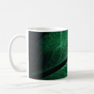 Green Feather, Beautiful Pattern Texture. Coffee Mug