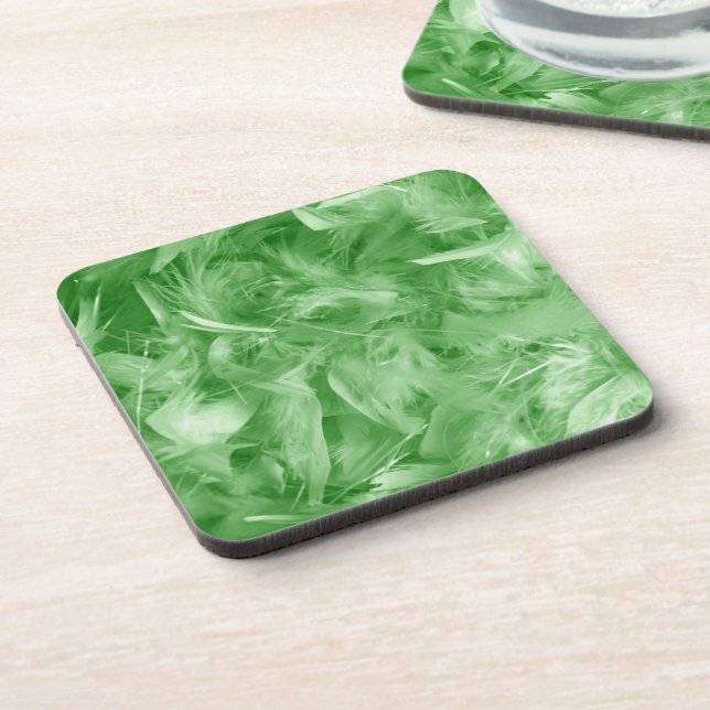 Green Feathers Coaster (Left Side)