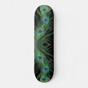 Green Feathers with Black Skateboard