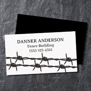 Green Fence Barb Wire Design Fence Company  Busine Business Card