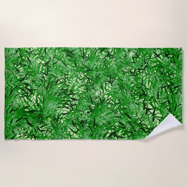 Green Fern Beach Towel (Front)