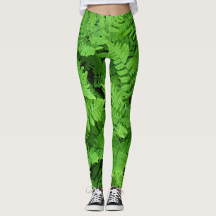 Green fern beauty leggings