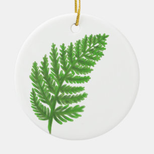 Green Fern Ceramic Ornament